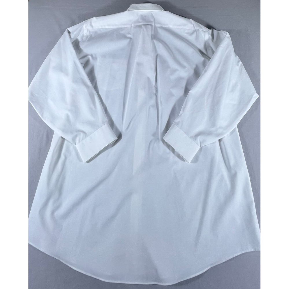 Stafford Performance White Dress Shirt Men's 18.5 36-37 Big & Tall Cotton Blend - Picture 8 of 13
